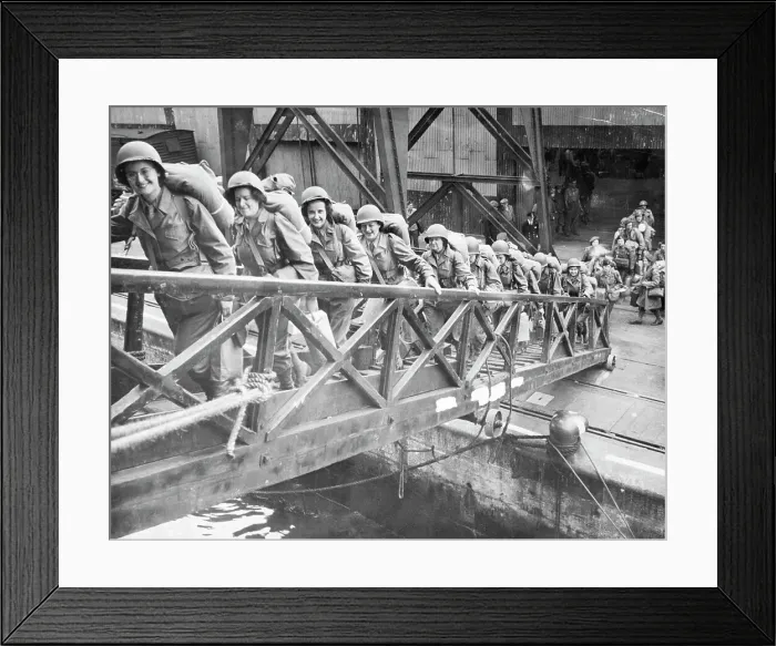 Framed Print : Women's Army Corps Boarding Transport Framed Print : Women's Army Corps Boarding Transport
