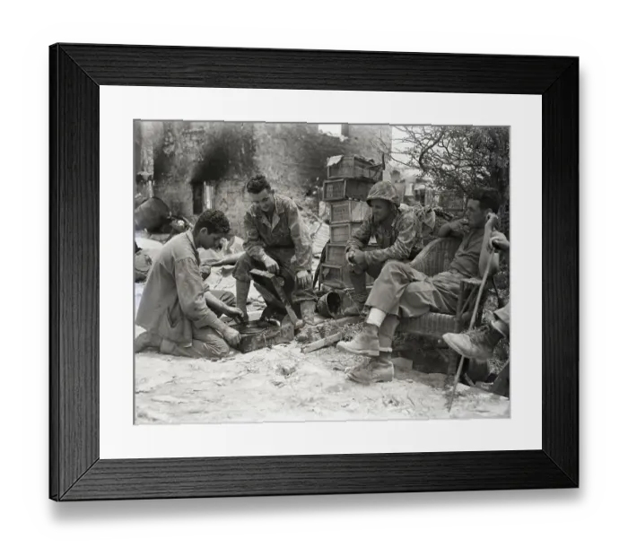 Framed Print : Marines Listen To Japanese Phonograph Framed Print : Marines Listen To Japanese Phonograph