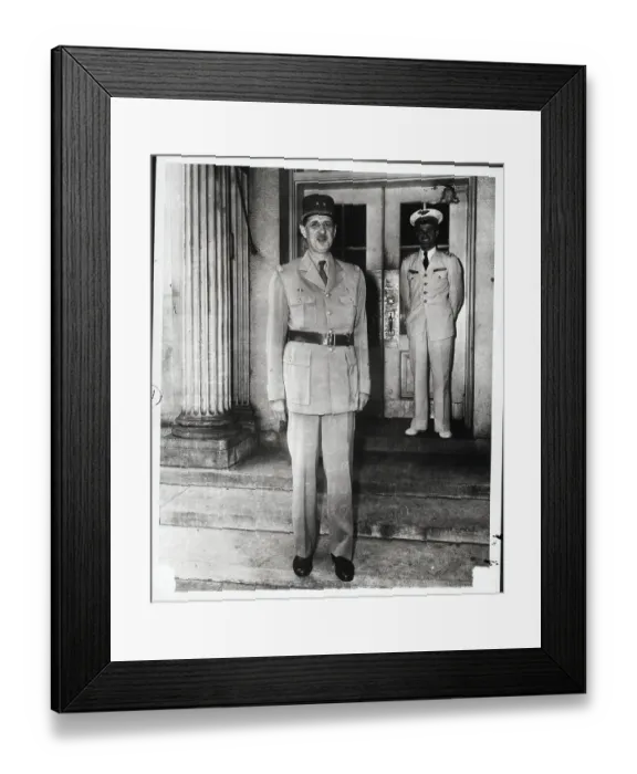 Framed Print : Charles De Gaulle on Steps Framed Print : Charles De Gaulle on Steps
