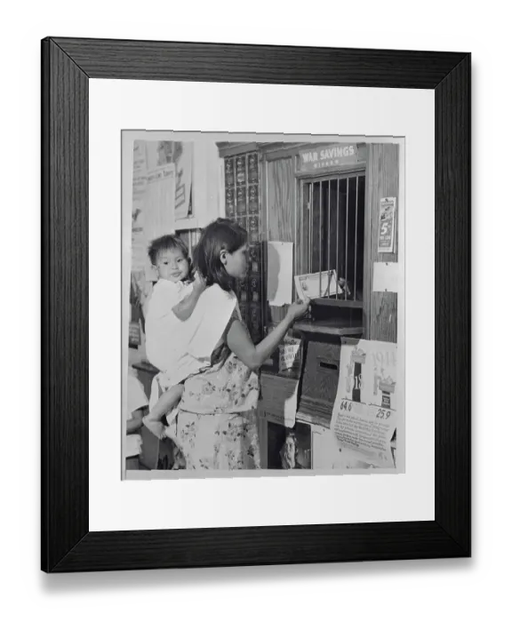 Framed Print : Cherokee Mother Buying a War Bond Framed Print : Cherokee Mother Buying a War Bond
