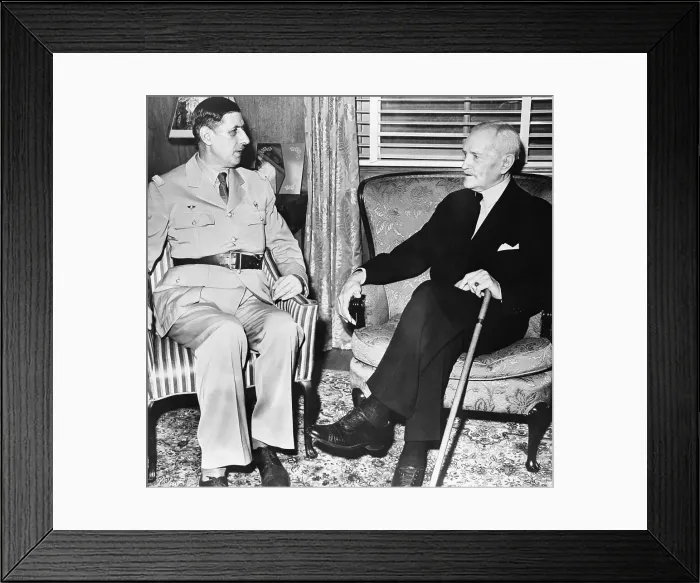 Framed Print : Generals Pershing and de Gaulle