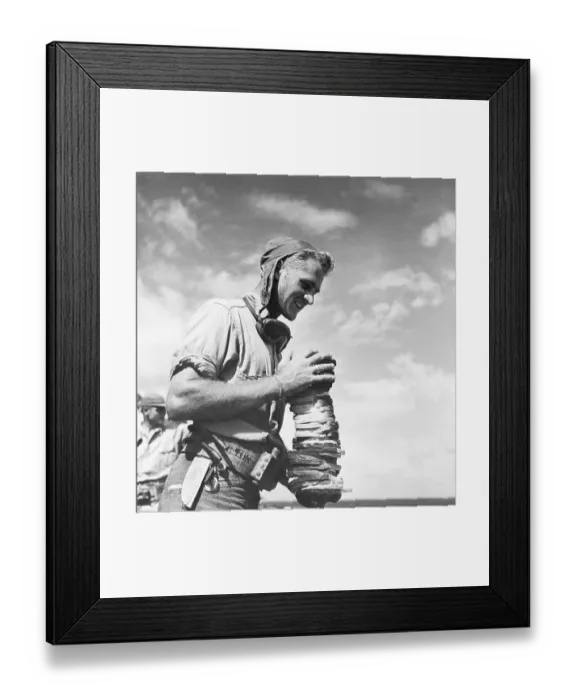 Framed Print : Sailor Carrying Tall Sandwich Framed Print : Sailor Carrying Tall Sandwich