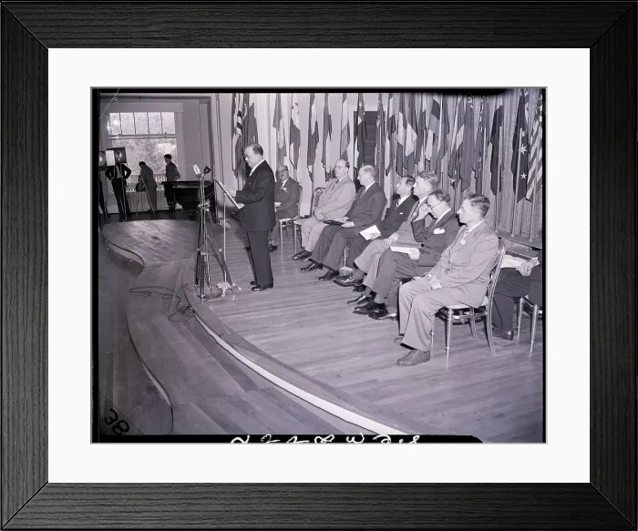 Framed Print : First Speech at the Monetary Conference