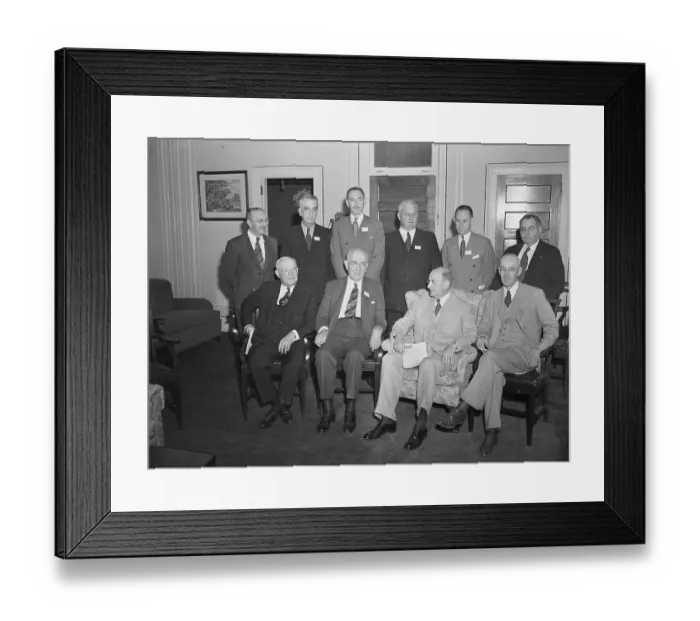 Framed Print : US Delegates at Bretton Woods Conference Framed Print : US Delegates at Bretton Woods Conference