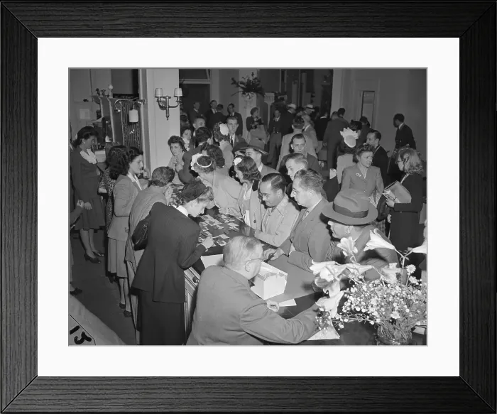Framed Print : Monetary Conference Delegates at Hotel Framed Print : Monetary Conference Delegates at Hotel