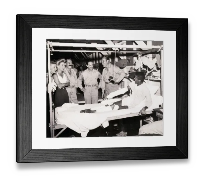 Framed Print : Bob Hope and Group at Hospital