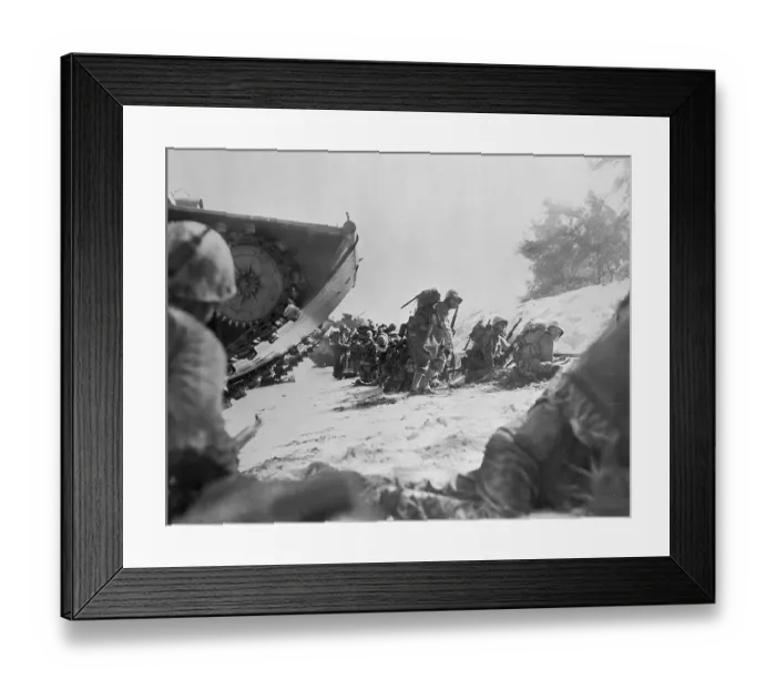 Framed Print : Troops Coming Ashore on Saipan