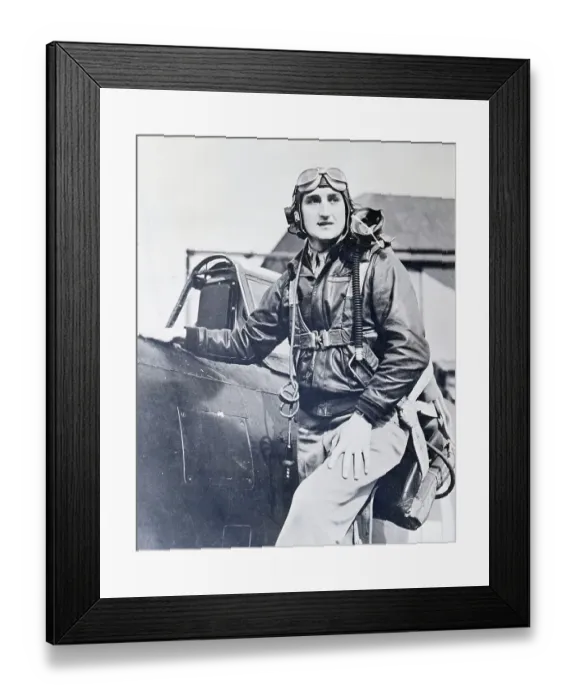 Framed Print : Aviator With Record For Downed Planes Framed Print : Aviator With Record For Downed Planes