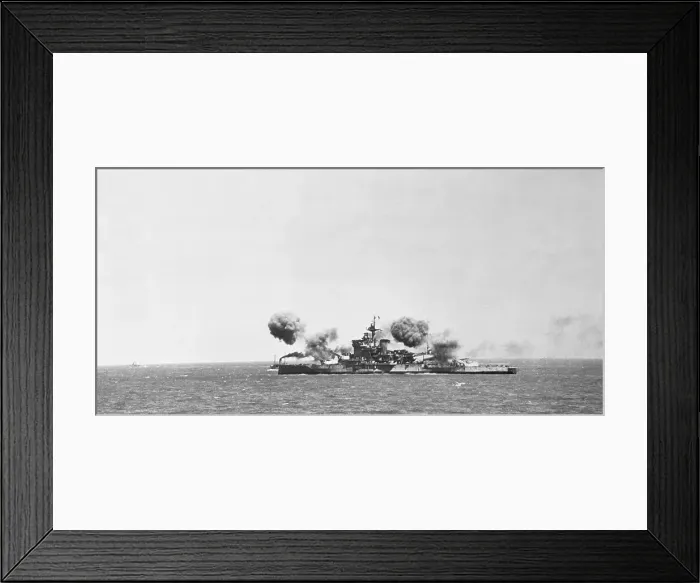 Framed Print : Warspite Firing Shells on the Ocean Framed Print : Warspite Firing Shells on the Ocean