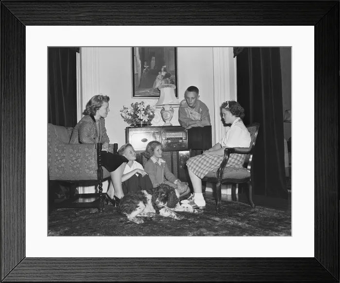 Framed Print : Governor's Children Around Radio Framed Print : Governor's Children Around Radio