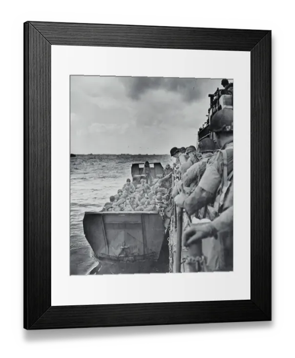 Framed Print : American Troops Landing on Normandy Beachhead