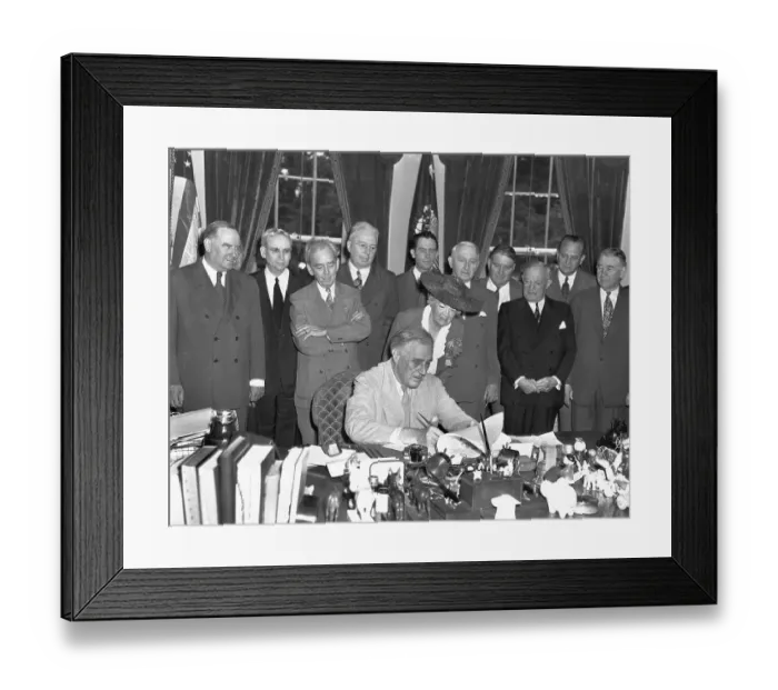Framed Print : FDR Signing G.I. Bill of Rights Framed Print : FDR Signing G.I. Bill of Rights