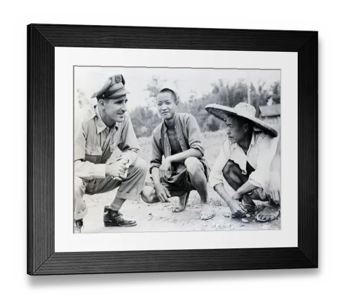 Framed Print : Hank Greenberg W / Chinese Laborers Framed Print : Hank Greenberg W / Chinese Laborers