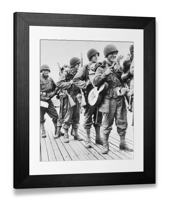 Framed Print : Soldier Marching With Guitar Framed Print : Soldier Marching With Guitar