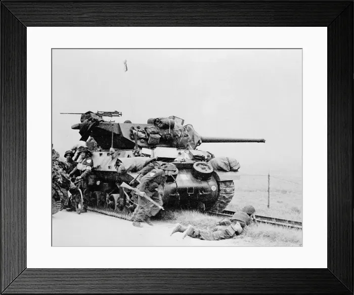 Framed Print : British Troops in Normandy Fire-Fight Framed Print : British Troops in Normandy Fire-Fight