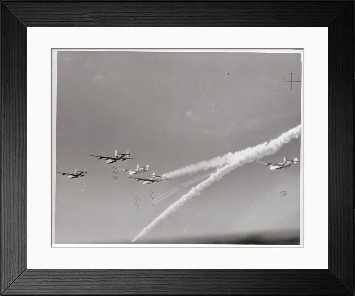 Framed Print : B-24 Liberators Bomb Tagets in Northern France 1944