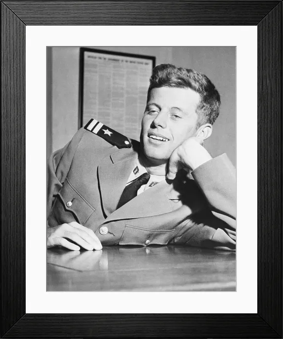 Framed Print : Navy Lieutenant John F. Kennedy Leaning On Arm Framed Print : Navy Lieutenant John F. Kennedy Leaning On Arm