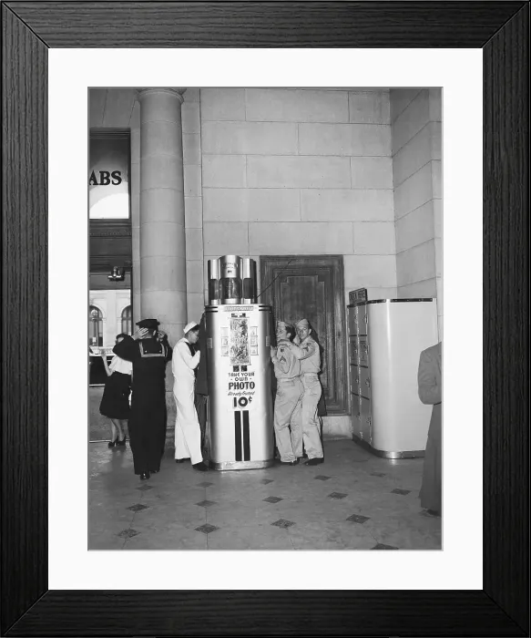 Framed Print : Servicemen at Photo Booth Framed Print : Servicemen at Photo Booth