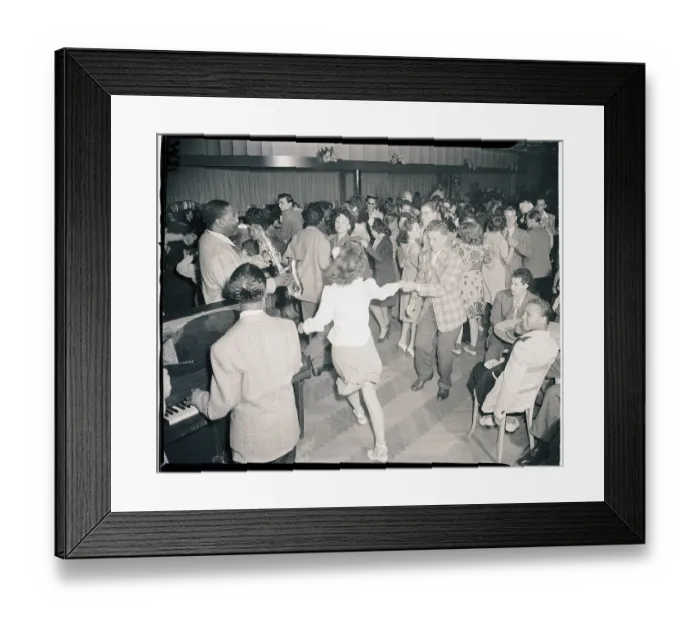 Framed Print : Racially Integrated Dance Party Framed Print : Racially Integrated Dance Party