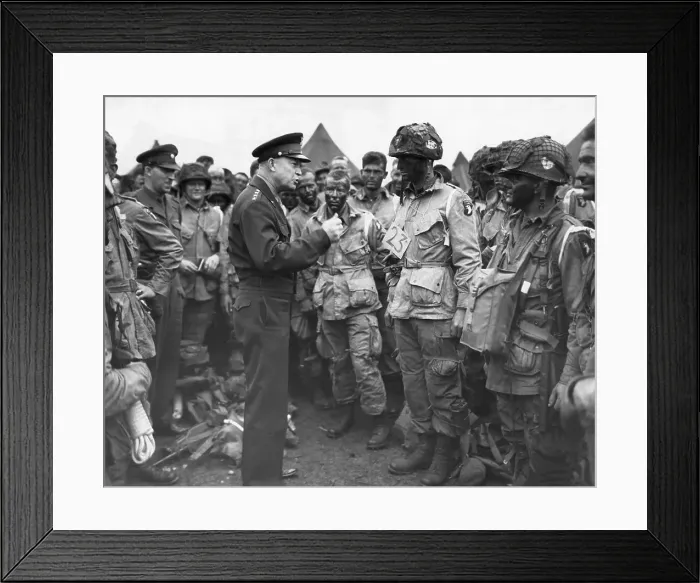 Framed Print : Dwight D. Eisenhower Talking to Paratroopers Framed Print : Dwight D. Eisenhower Talking to Paratroopers