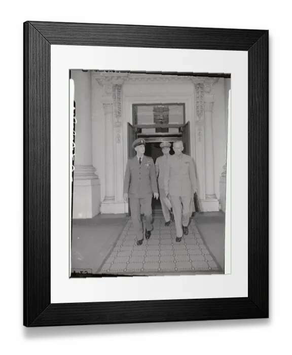 Framed Print : General H.H. Arnorld walking with Military Officials Framed Print : General H.H. Arnorld walking with Military Officials