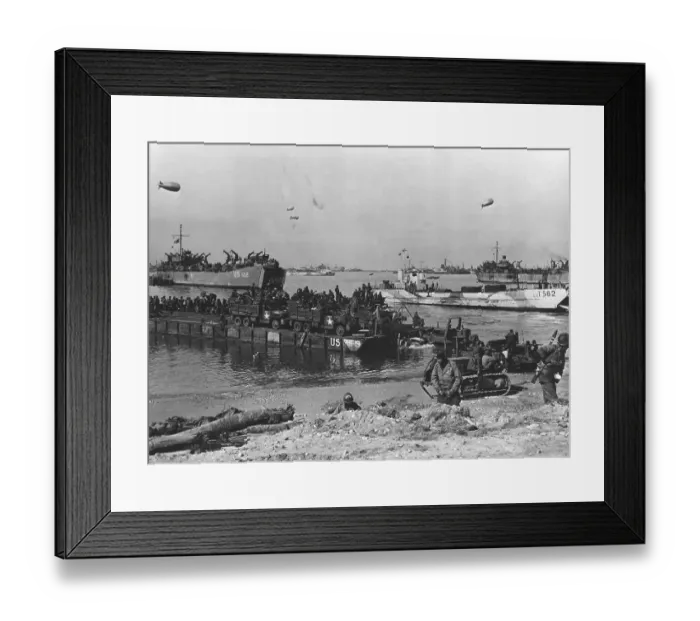 Framed Print : Scene From The Invasion Of Normandy Framed Print : Scene From The Invasion Of Normandy