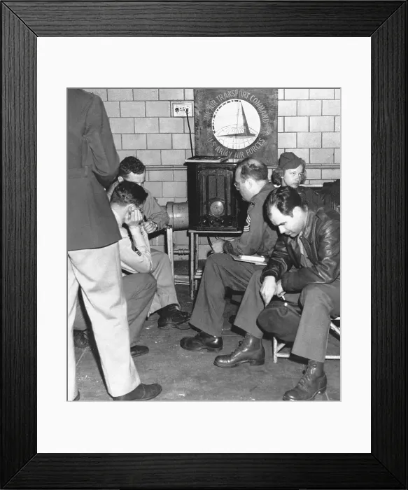 Framed Print : Listening to D-Day Broadcast Framed Print : Listening to D-Day Broadcast