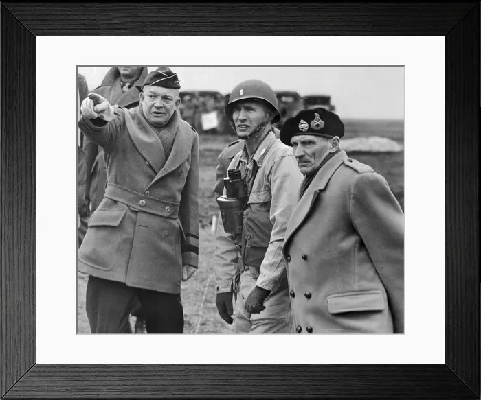 Framed Print : General Eisenhower Conferring with Bernard Montgomery Framed Print : General Eisenhower Conferring with Bernard Montgomery