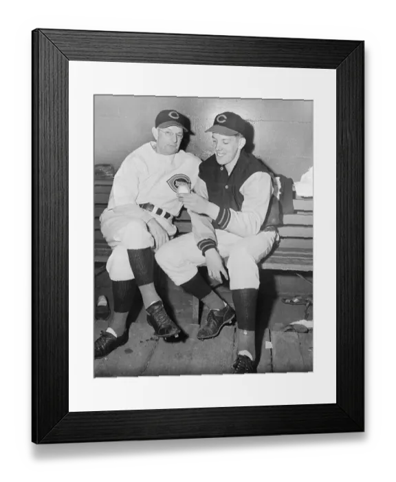 Framed Print : Joseph Nuxhall with Manager Bill Mckechnie Framed Print : Joseph Nuxhall with Manager Bill Mckechnie