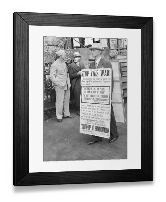 Framed Print : Protesting Against World War II Framed Print : Protesting Against World War II