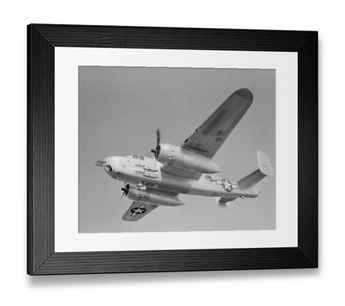 Framed Print : World War II B-25 Aircraft Training in Sky Framed Print : World War II B-25 Aircraft Training in Sky