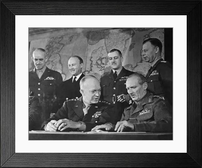 Framed Print : Front View of Eisenhower and Other Generals Framed Print : Front View of Eisenhower and Other Generals