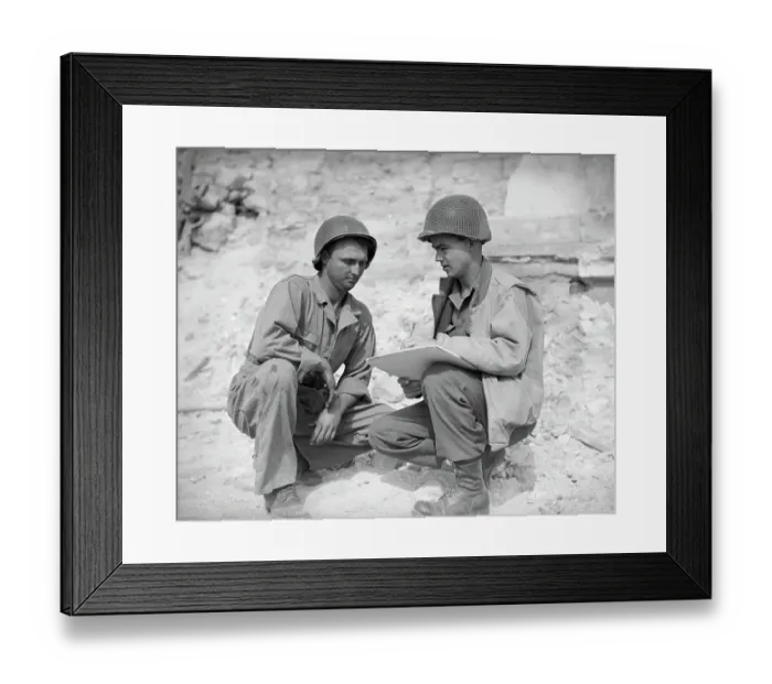 Framed Print : American Troops During Recording Session in the Field Framed Print : American Troops During Recording Session in the Field