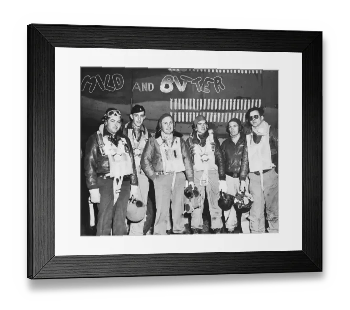 Framed Print : Bombing Mission Teammates Posing Together Framed Print : Bombing Mission Teammates Posing Together