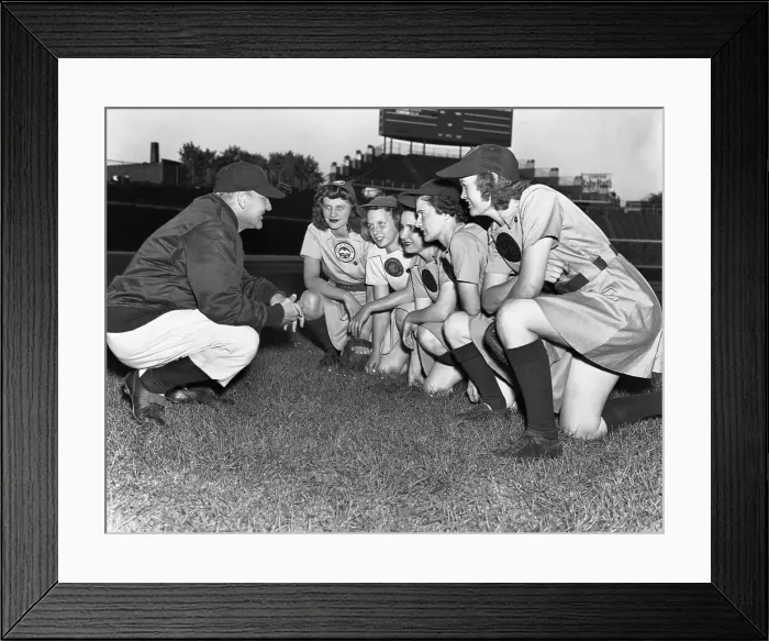 Framed Print : Manager With a Women's Baseball Team