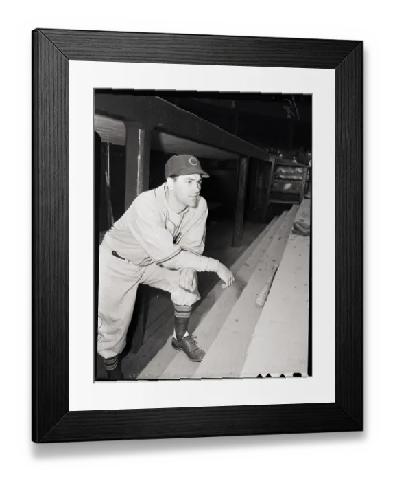 Framed Print : Lou Boudreau Posing On Dugout Steps Framed Print : Lou Boudreau Posing On Dugout Steps