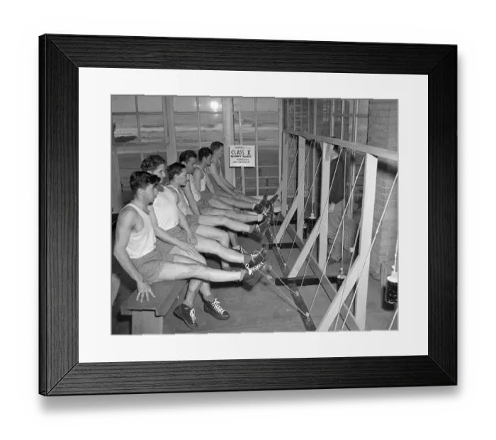 Framed Print : American Soldiers Strengthening Legs at a Hospital