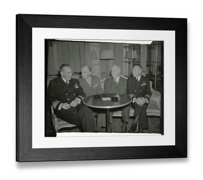 Framed Print : Military Leaders Seated at Table