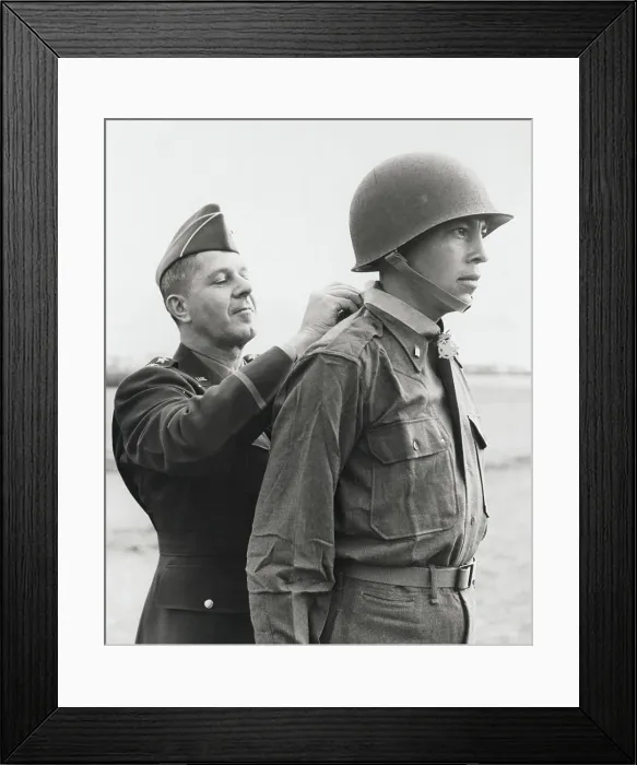Framed Print : Indian Lieutenant Receiving Medal Framed Print : Indian Lieutenant Receiving Medal