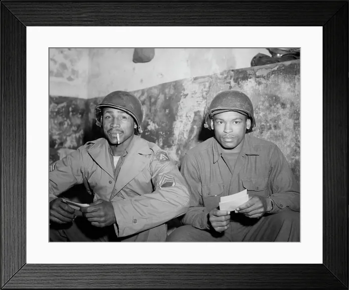 Framed Print : Soldiers Seated and Read Letters Framed Print : Soldiers Seated and Read Letters