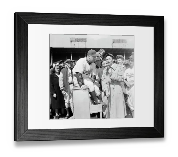 Framed Print : Frank Sinatra Singing;Dodgers Around Him Framed Print : Frank Sinatra Singing;Dodgers Around Him