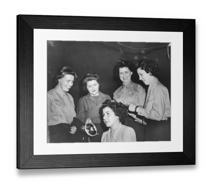 Framed Print : Army Nurses Gather to Help Bride to Be Framed Print : Army Nurses Gather to Help Bride to Be