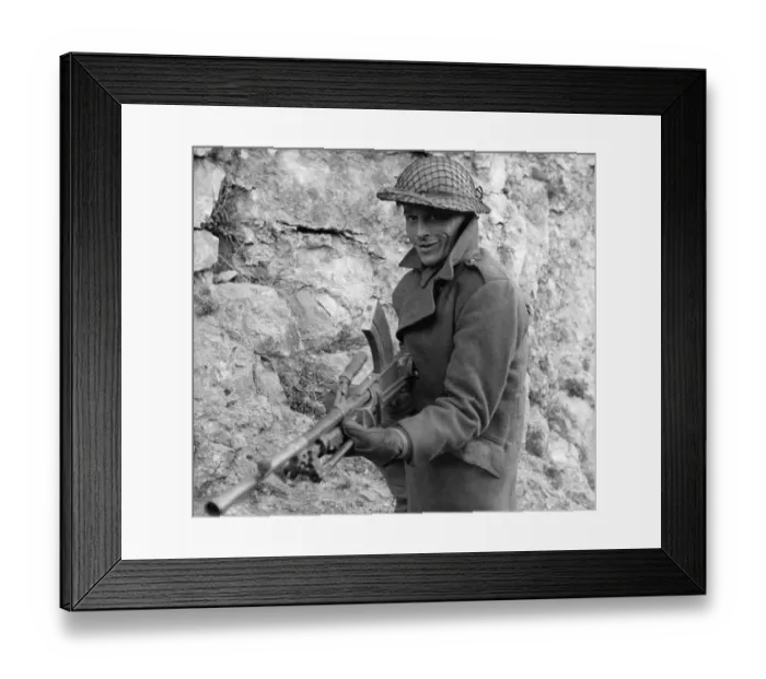 Framed Print : Doug Mason Posing with Rifle Framed Print : Doug Mason Posing with Rifle