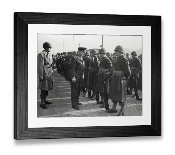 Framed Print : General Ike Reviews His Troops Framed Print : General Ike Reviews His Troops