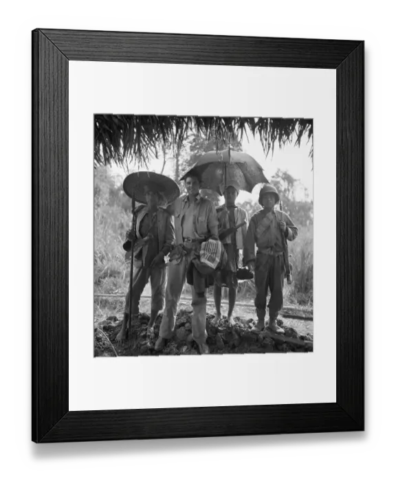 Framed Print : Lt. W / Natives Holding Spear, Gun, Umbrella Framed Print : Lt. W / Natives Holding Spear, Gun, Umbrella