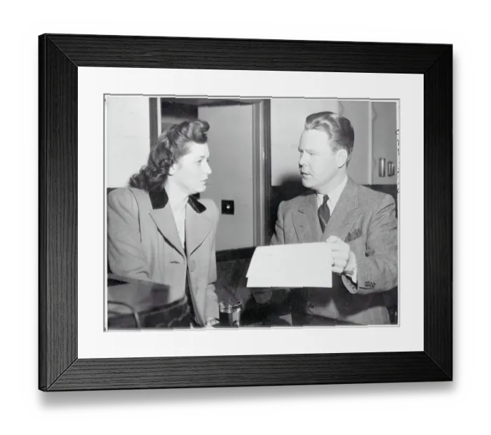 Framed Print : Attorney Questioning Joan Barry Framed Print : Attorney Questioning Joan Barry