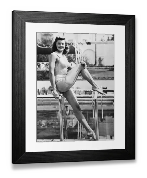 Framed Print : Esther Williams Posing Poolside Framed Print : Esther Williams Posing Poolside