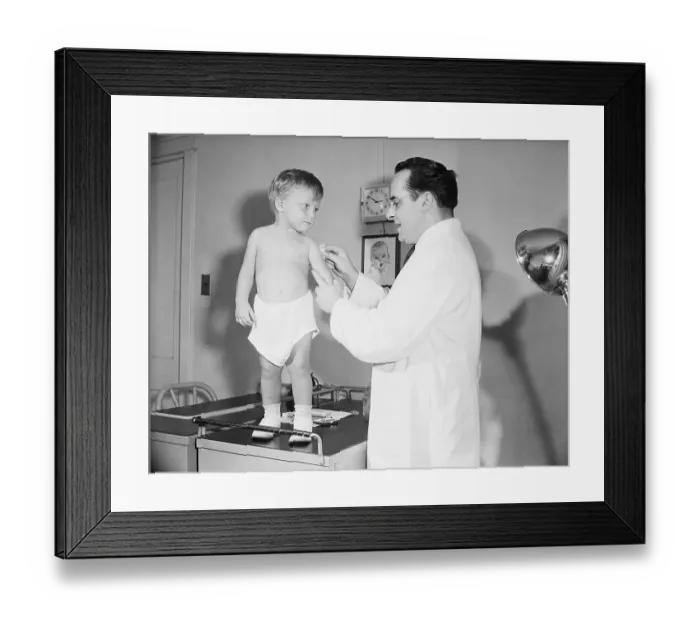 Framed Print : Boy Receiving a Polio Vaccination Framed Print : Boy Receiving a Polio Vaccination