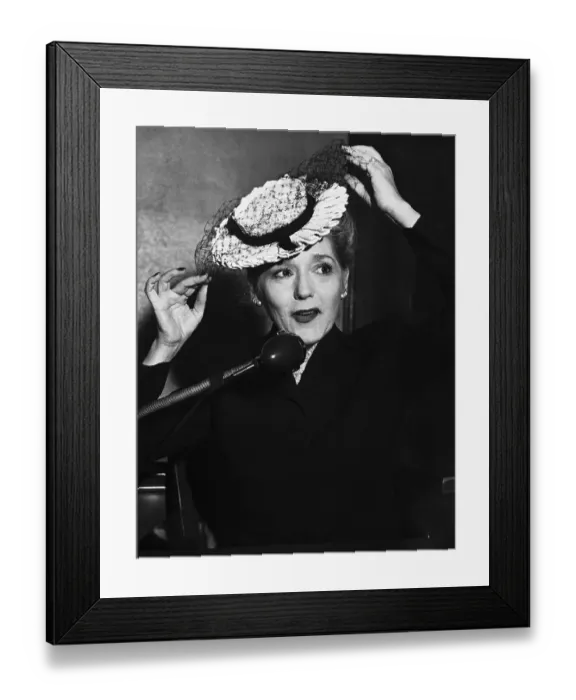 Framed Print : Mary Pickford Adjusting Hat on her Head Framed Print : Mary Pickford Adjusting Hat on her Head