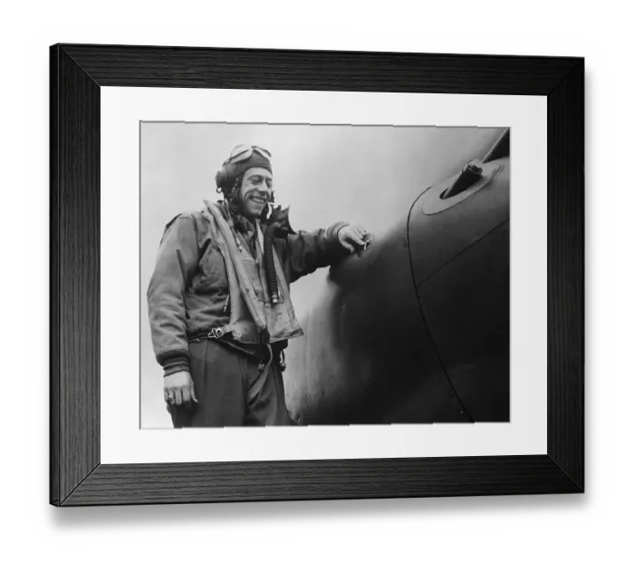 Framed Print : Paul Fisher, Jr. with Plane Framed Print : Paul Fisher, Jr. with Plane